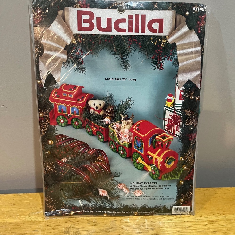 Bucilla Holiday Express Christmas Train Plastic Canvas Kit 61145 Vintage 1991‎